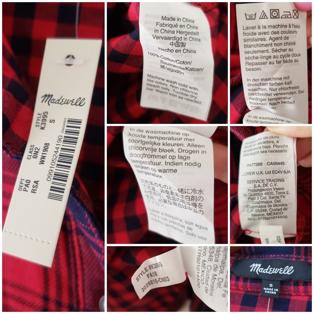Madewell Flannel Ex-Boyfriend Shirt Albion Plaid Size Small NWT - Picture 6 of 9